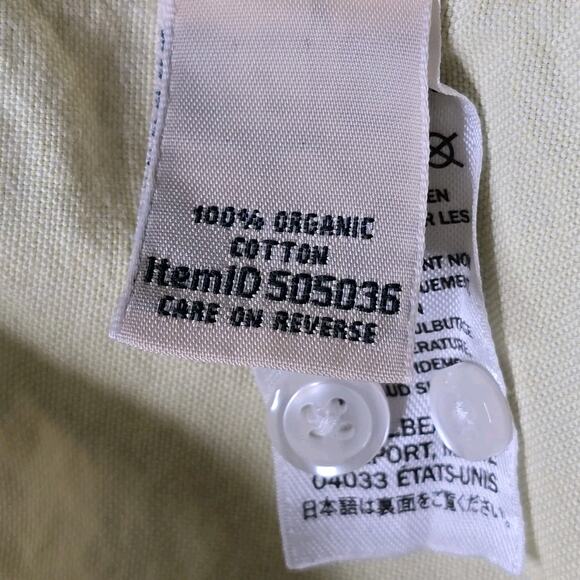 LL Bean 100% Organic Cotton Sunshine Vintage Yellow Button Up Blouse Size Large - Picture 11 of 12
